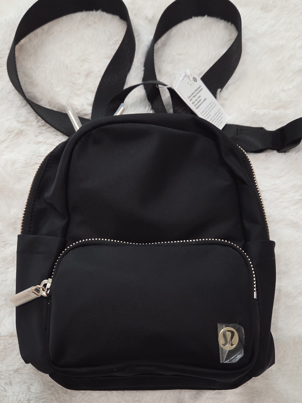 lululemon athletica Black Everywhere Mini Backpack with Metal Hardware